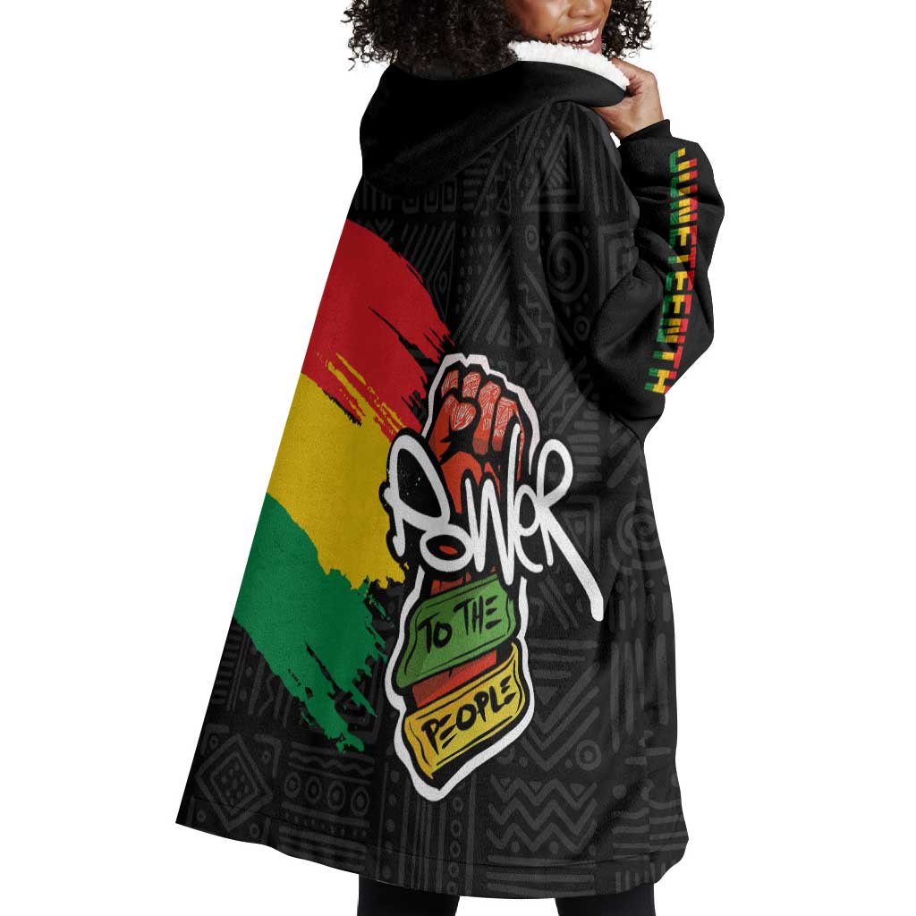Juneteenth Wearable Blanket Hoodie Power To The People LT7