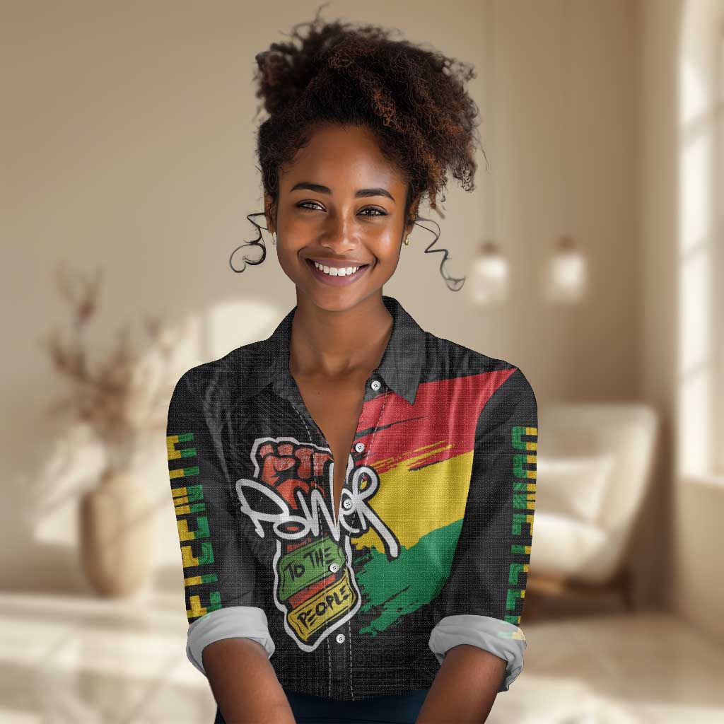 Juneteenth Women Casual Shirt Power To The People LT7