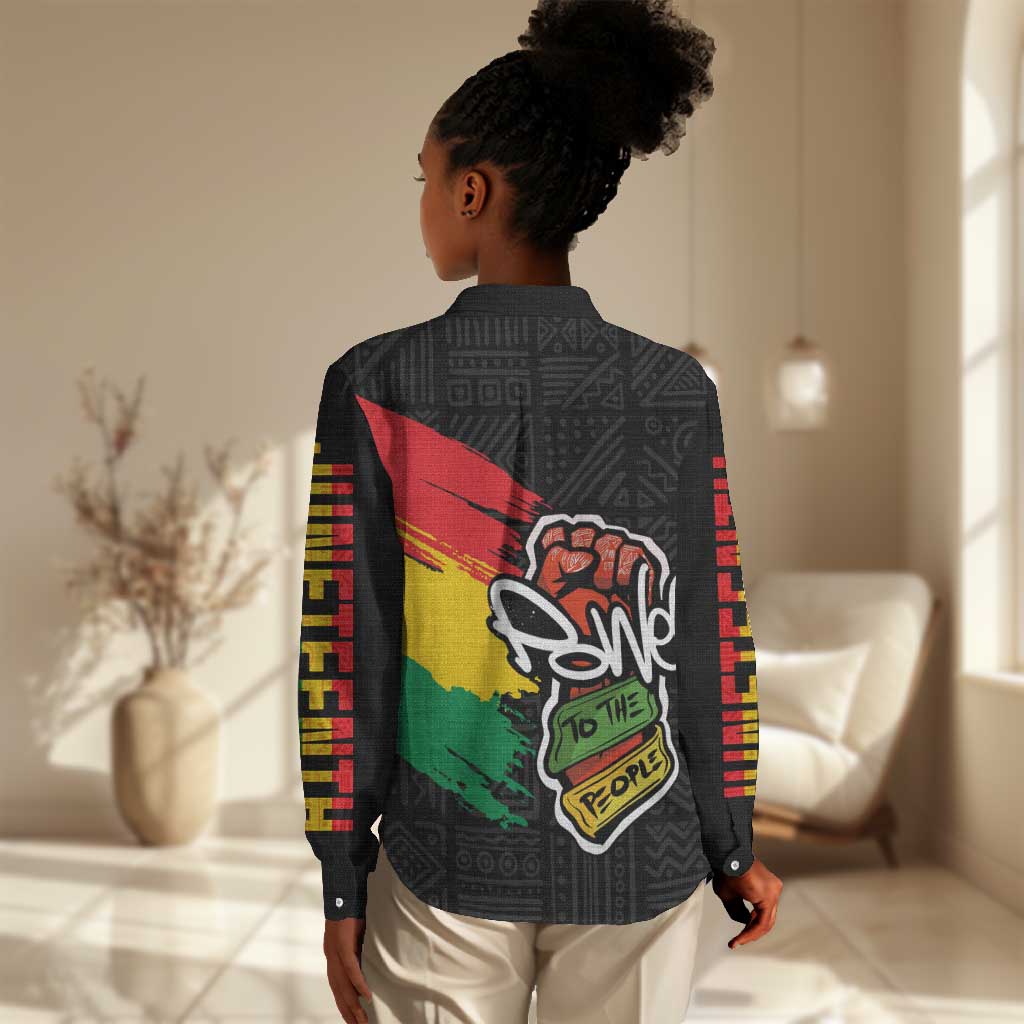 Juneteenth Women Casual Shirt Power To The People LT7