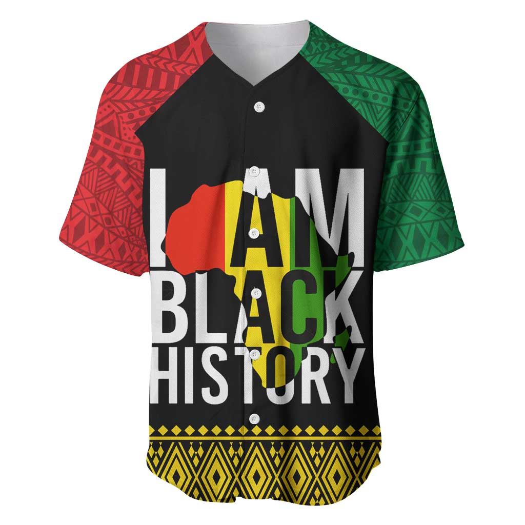 Juneteenth Baseball Jersey Mix African Pattern - I Am Black History LT7