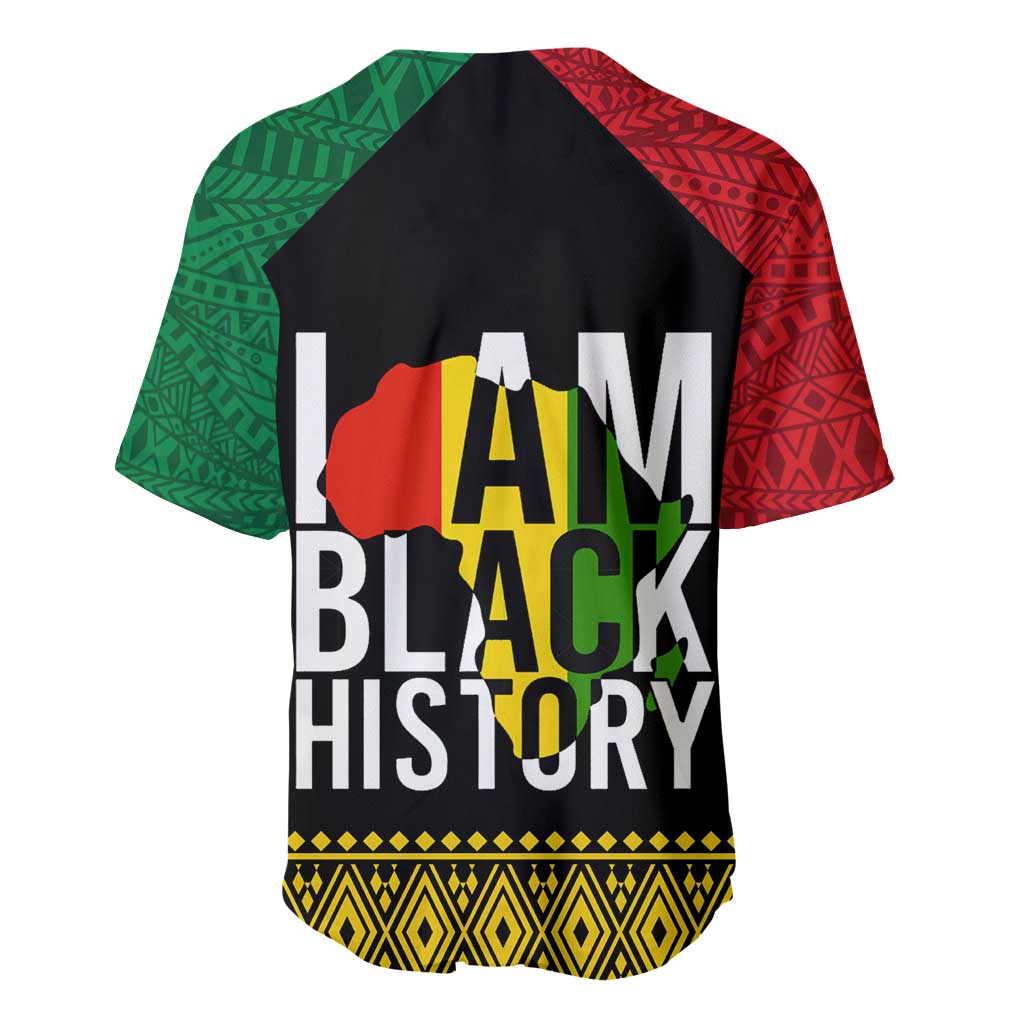 Juneteenth Baseball Jersey Mix African Pattern - I Am Black History LT7