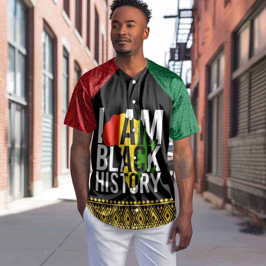 Juneteenth Baseball Jersey Mix African Pattern - I Am Black History LT7