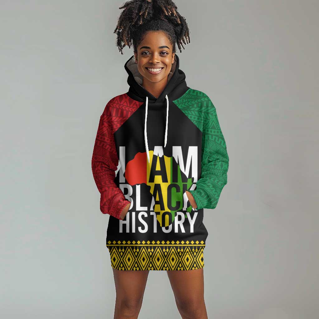 Juneteenth Hoodie Dress Mix African Pattern - I Am Black History LT7