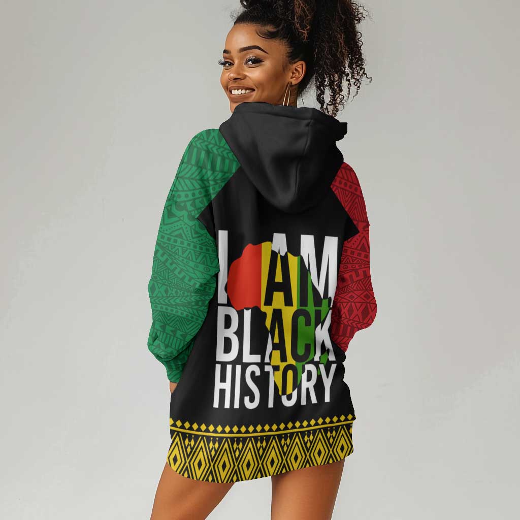 Juneteenth Hoodie Dress Mix African Pattern - I Am Black History LT7
