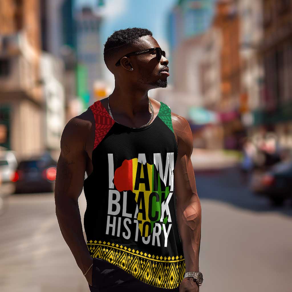 Juneteenth Men Tank Top Mix African Pattern - I Am Black History LT7