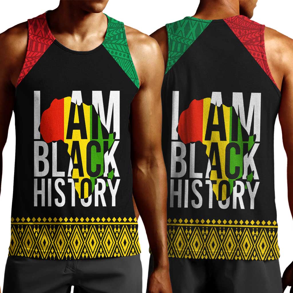 Juneteenth Men Tank Top Mix African Pattern - I Am Black History LT7