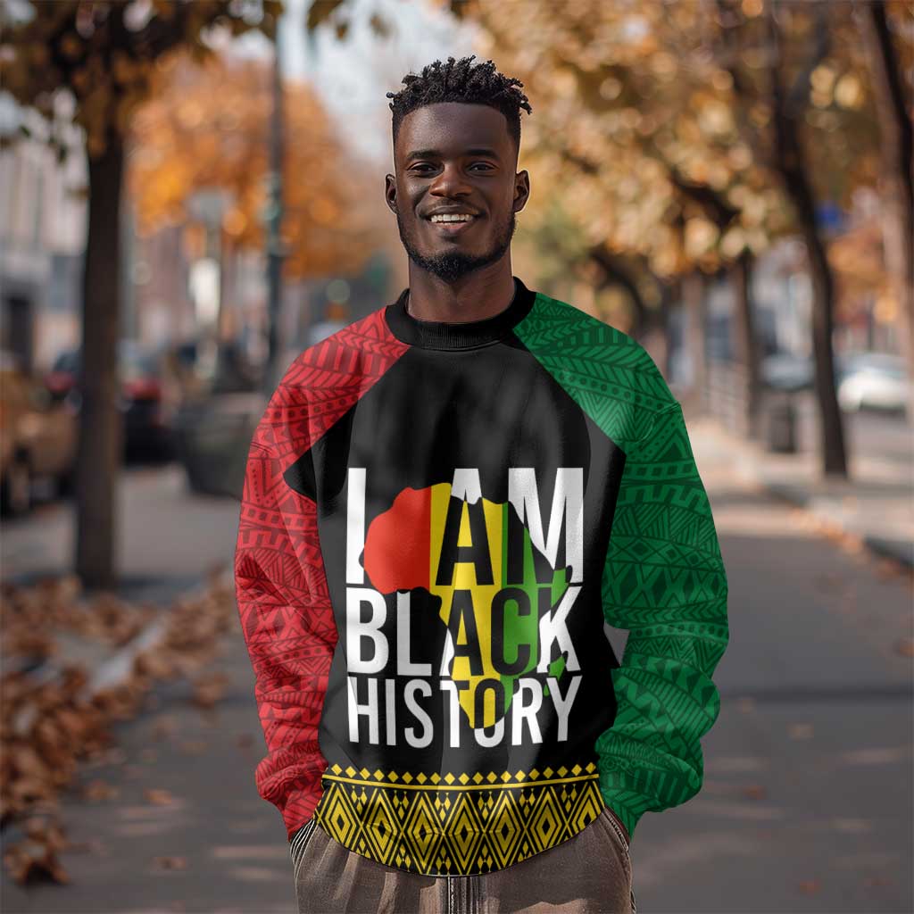 Juneteenth Sweatshirt Mix African Pattern - I Am Black History LT7