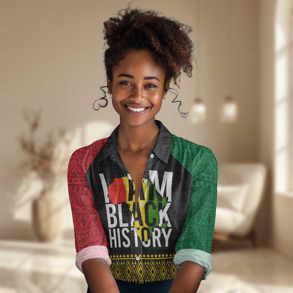 Juneteenth Women Casual Shirt Mix African Pattern - I Am Black History LT7
