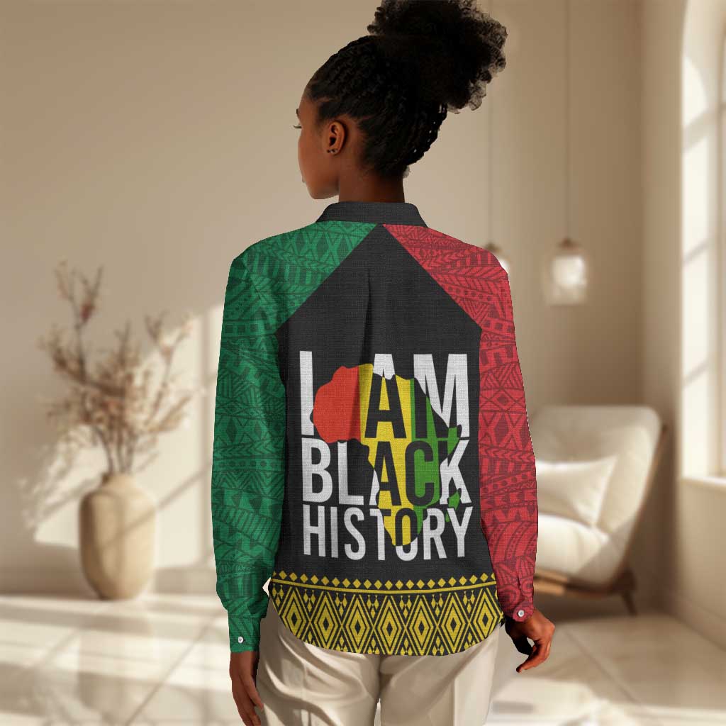 Juneteenth Women Casual Shirt Mix African Pattern - I Am Black History LT7
