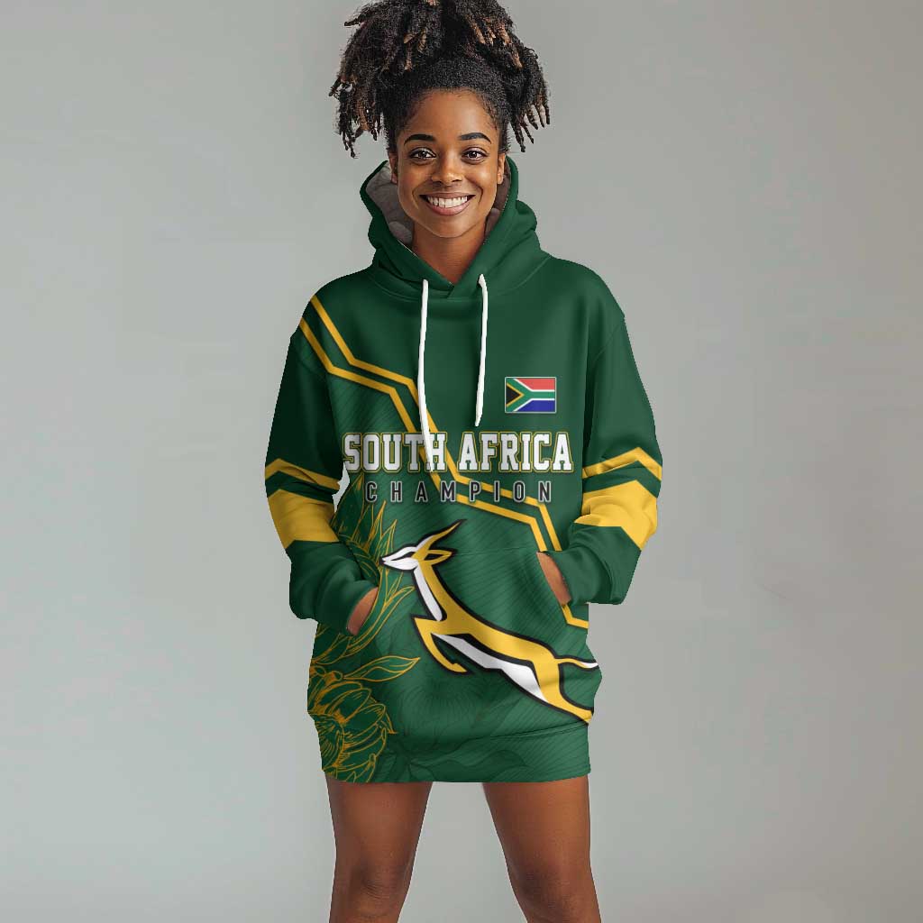South Africa Rugby Hoodie Dress Champions GO Bokke LT7