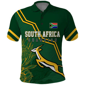 South Africa Rugby 2023 Polo Shirt Champions GO Bokke LT7