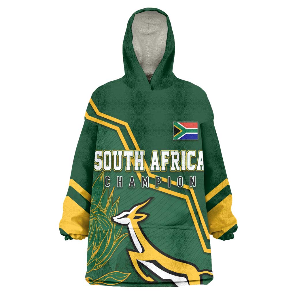 South Africa Rugby Wearable Blanket Hoodie Champions GO Bokke LT7