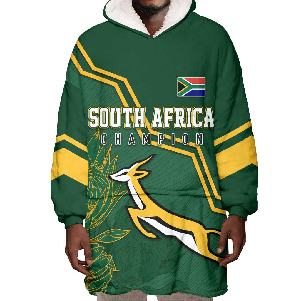 South Africa Rugby Wearable Blanket Hoodie Champions GO Bokke LT7