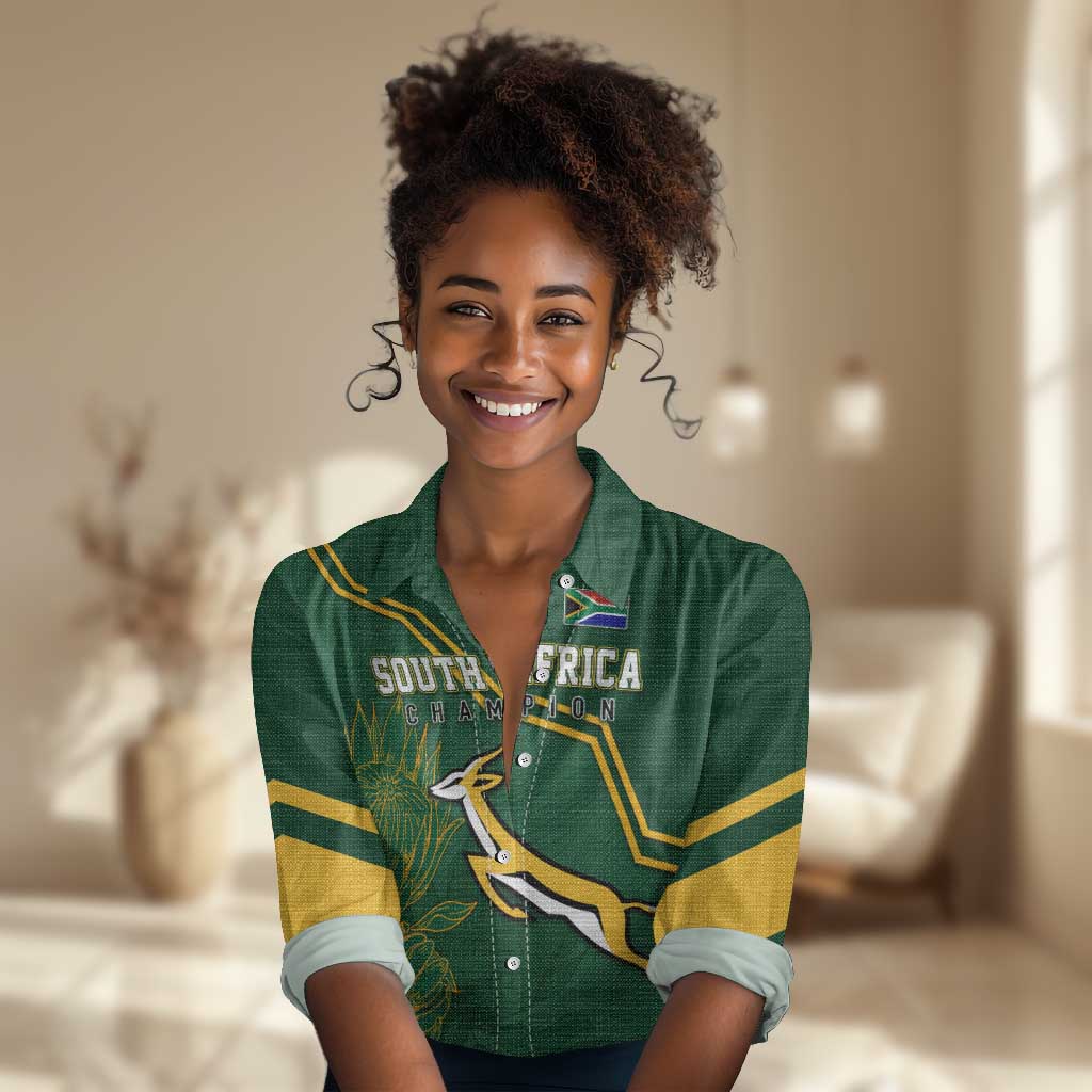 South Africa Rugby Women Casual Shirt Champions GO Bokke LT7