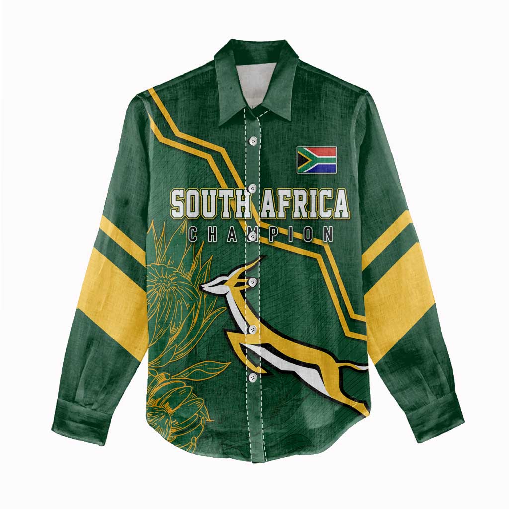 South Africa Rugby Women Casual Shirt Champions GO Bokke LT7