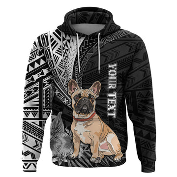 Personalised Polynesian Hoodie Bulldog With Polynesian Patterns LT7
