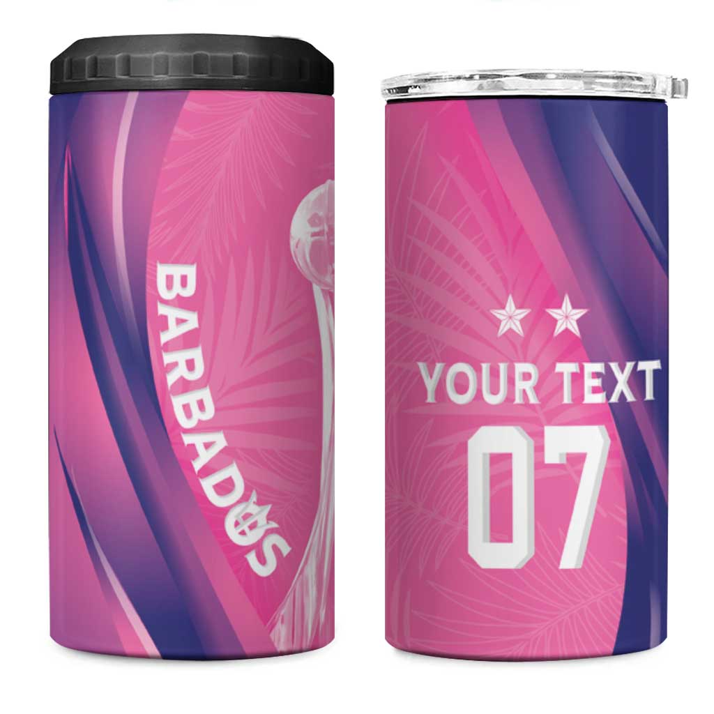 Afro-Barbadians Cricket Custom 4 in 1 Can Cooler Tumbler Royal Champions - Tropical Vibes LT7