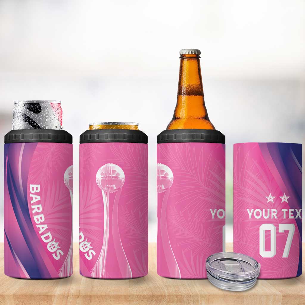 Afro-Barbadians Cricket Custom 4 in 1 Can Cooler Tumbler Royal Champions - Tropical Vibes LT7