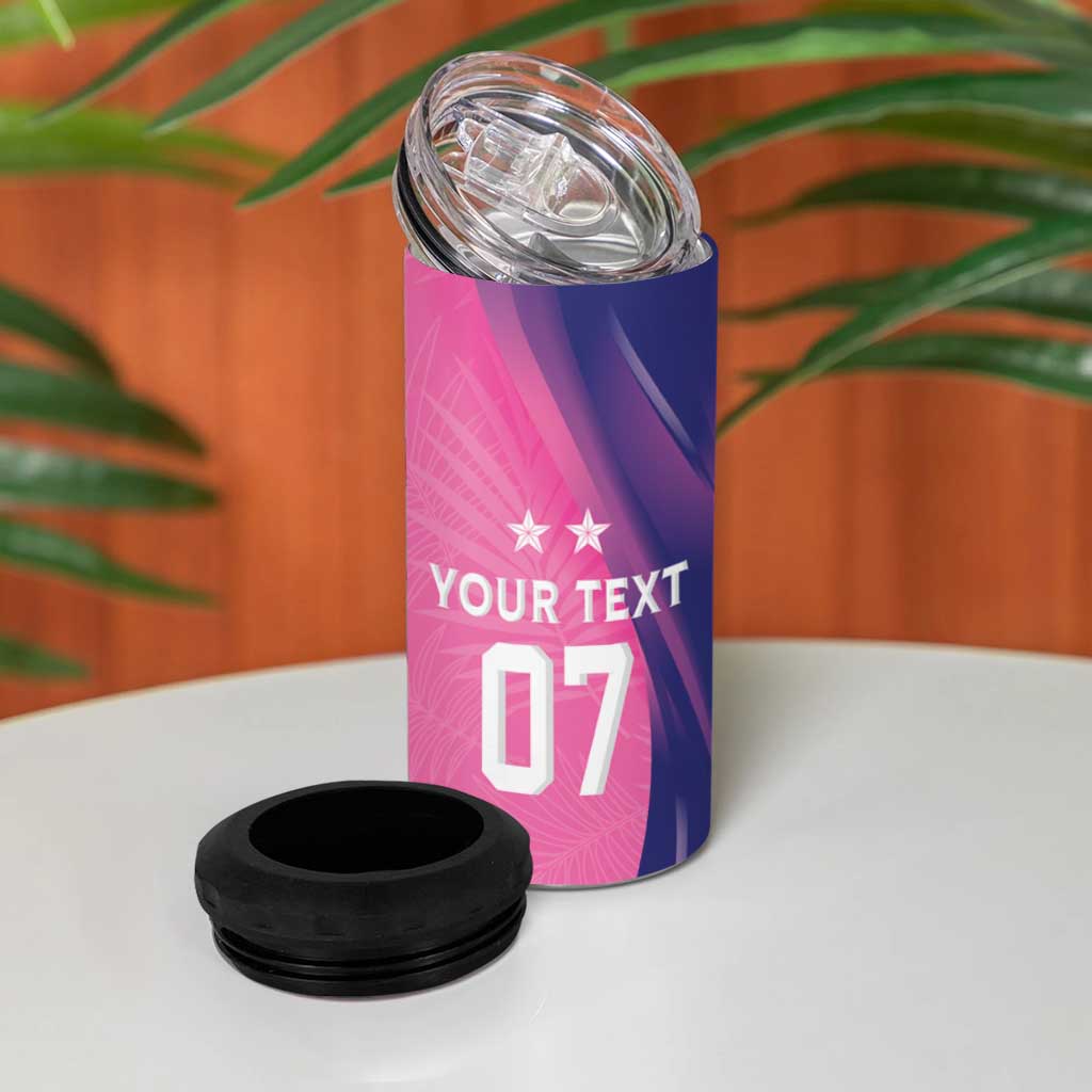 Afro-Barbadians Cricket Custom 4 in 1 Can Cooler Tumbler Royal Champions - Tropical Vibes LT7