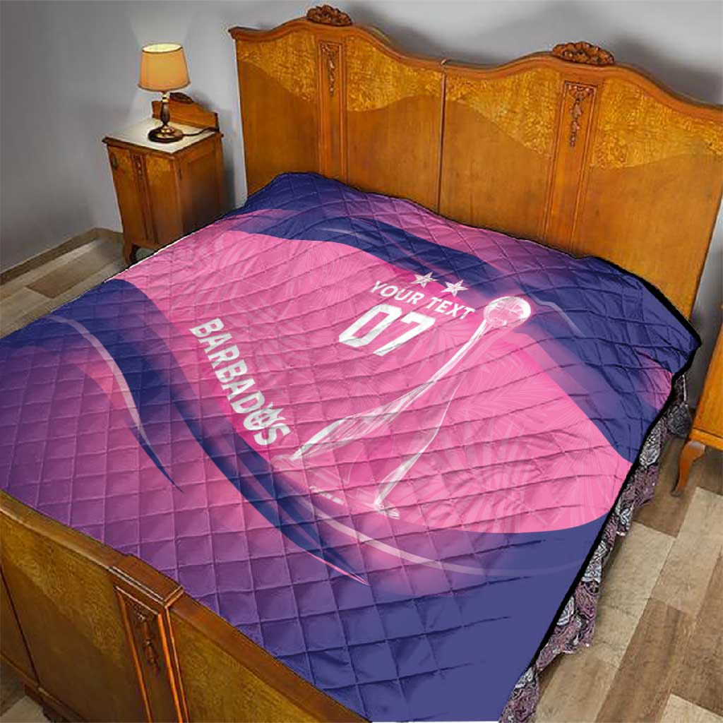 Afro-Barbadians Cricket Custom Quilt Royal Champions - Tropical Vibes LT7