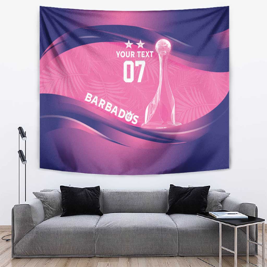 Afro-Barbadians Cricket Custom Tapestry Royal Champions - Tropical Vibes LT7