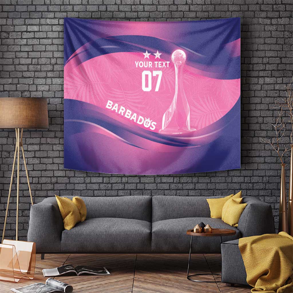 Afro-Barbadians Cricket Custom Tapestry Royal Champions - Tropical Vibes LT7