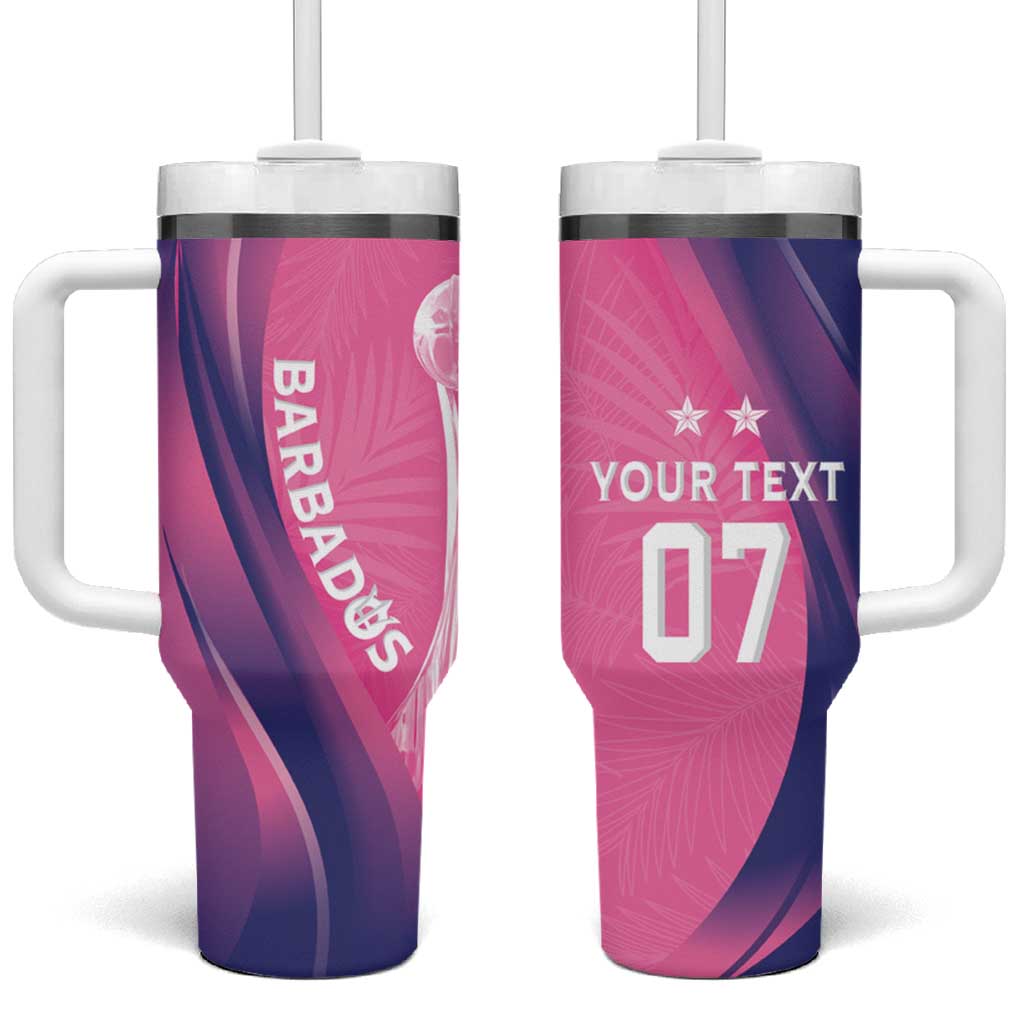 Afro-Barbadians Cricket Custom Tumbler With Handle Royal Champions - Tropical Vibes LT7