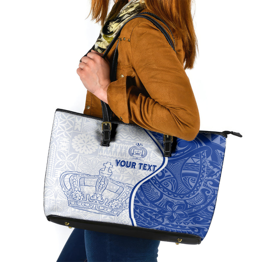 Personalised Queen Victoria School Leather Tote Bag QVS Old Boys LT7