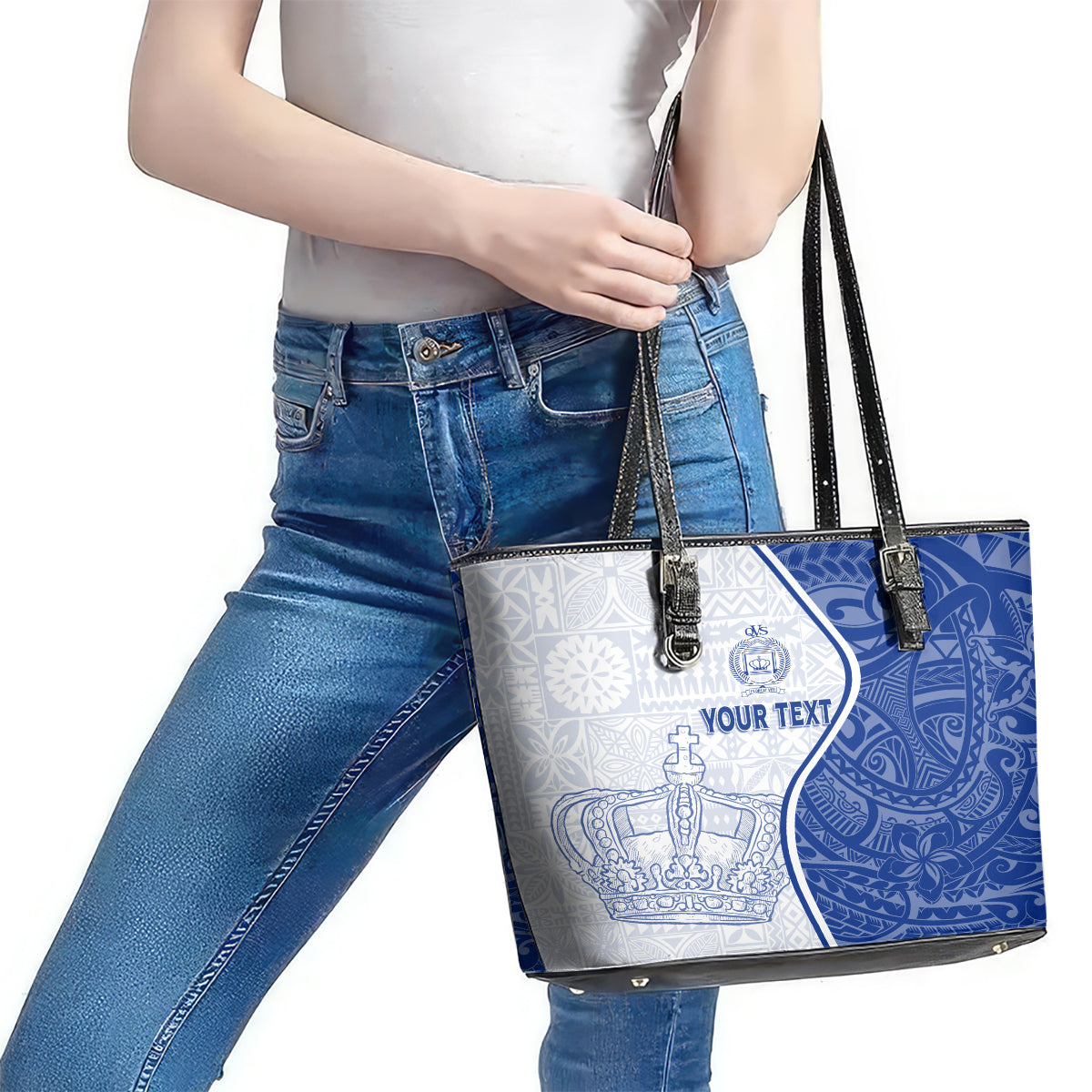 Personalised Queen Victoria School Leather Tote Bag QVS Old Boys LT7