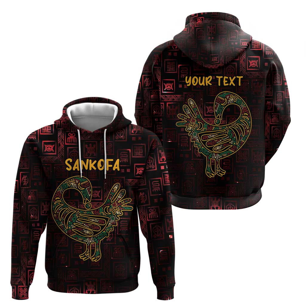Africa Adinkra Symbol Hoodie Sankofa Bird - Cosmic Red LT7