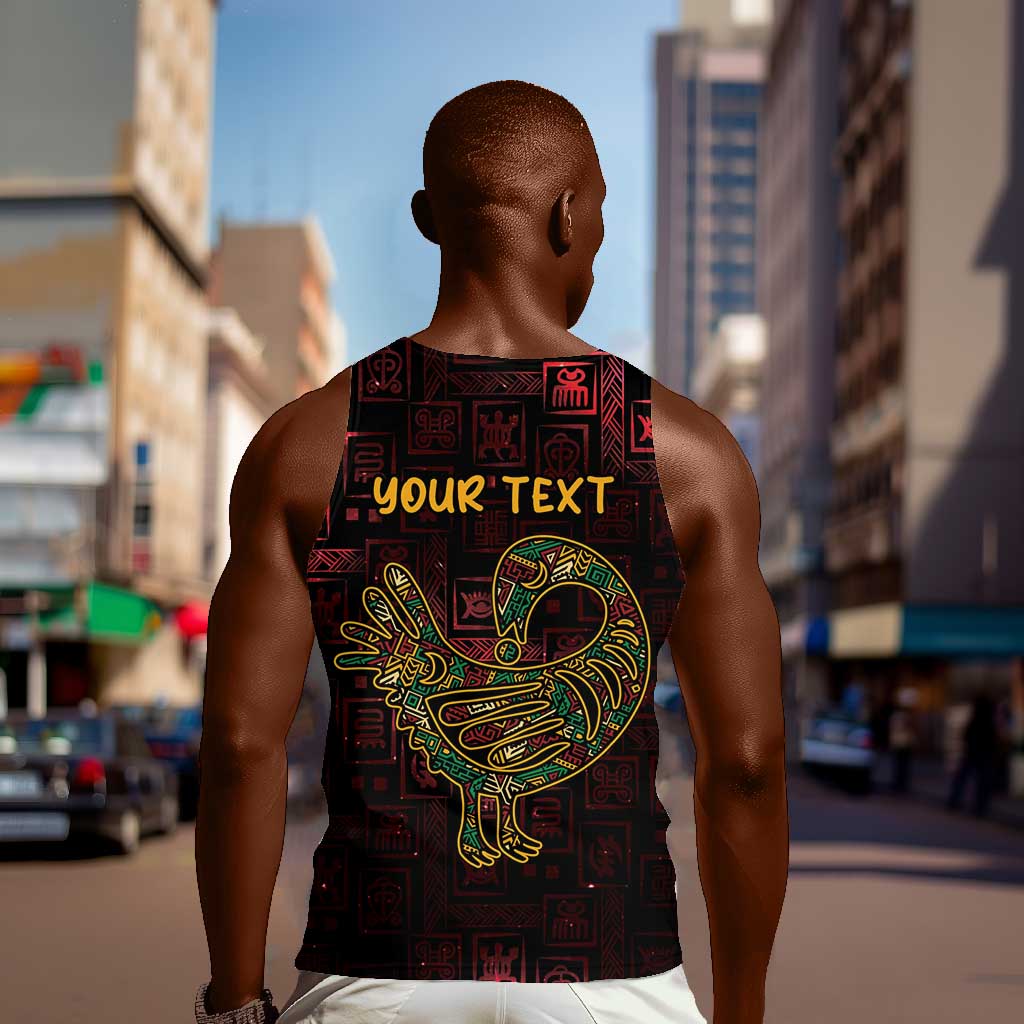 Afro-American Culture Men Tank Top Adinkra Sankofa Bird - Cosmic Red LT7