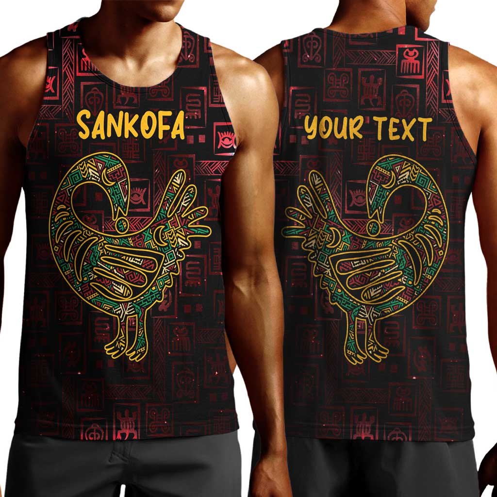 Afro-American Culture Men Tank Top Adinkra Sankofa Bird - Cosmic Red LT7