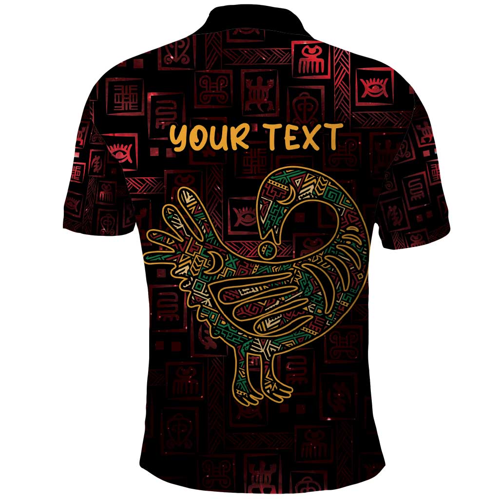Africa Adinkra Symbol Polo Shirt Sankofa Bird - Cosmic Red LT7