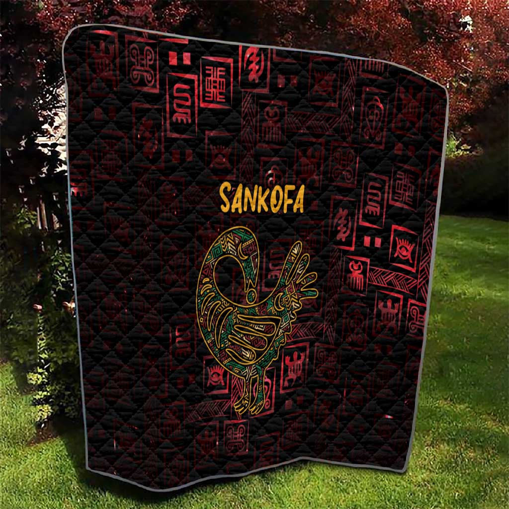 Afro-American Culture Quilt Adinkra Sankofa Bird - Cosmic Red LT7