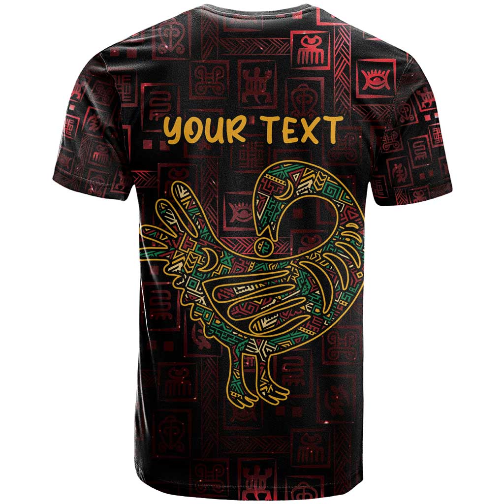 Afro-American Culture T shirt Adinkra Sankofa Bird - Cosmic Red LT7