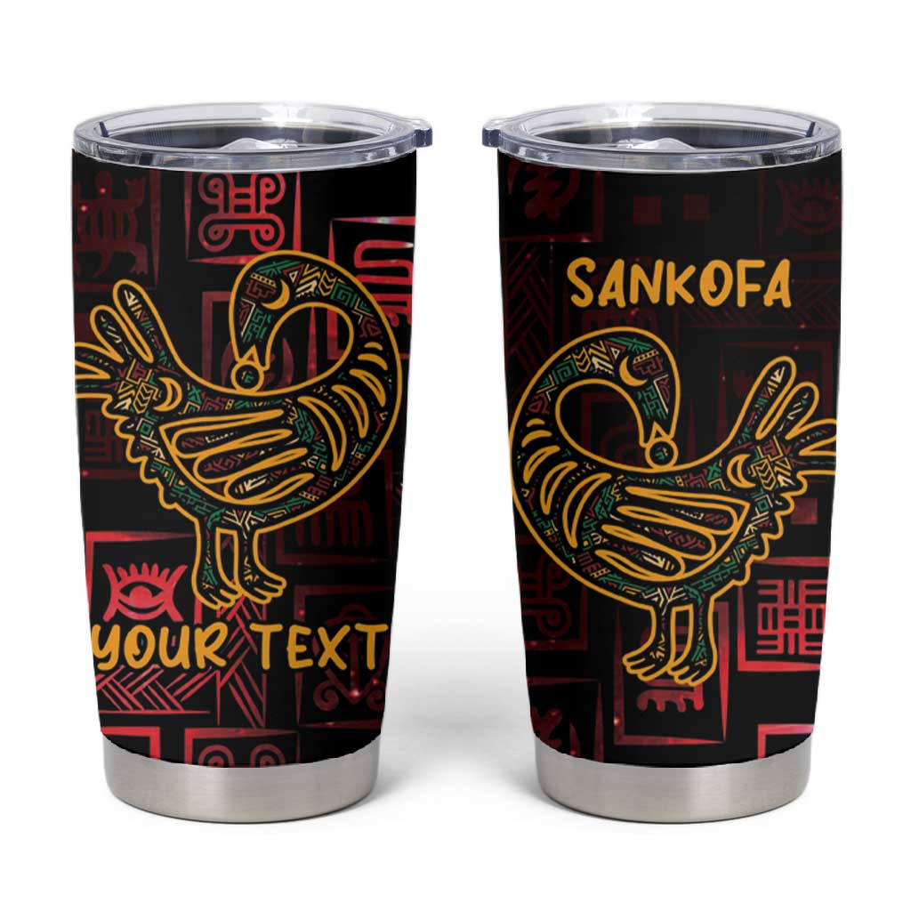 Afro-American Culture Tumbler Cup Adinkra Sankofa Bird - Cosmic Red LT7