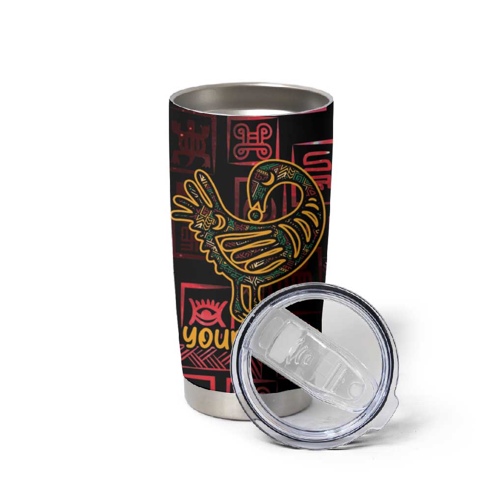 Afro-American Culture Tumbler Cup Adinkra Sankofa Bird - Cosmic Red LT7