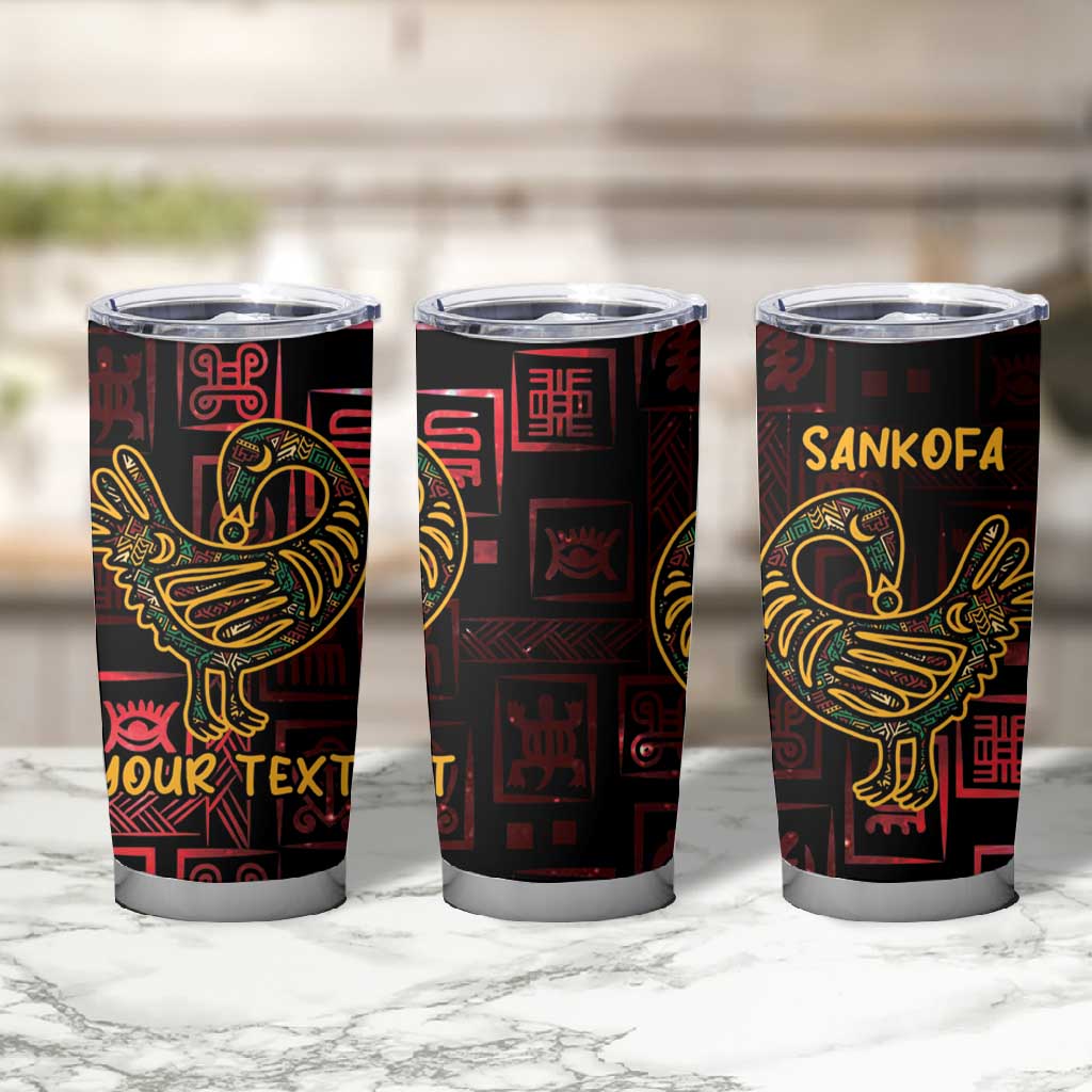 Afro-American Culture Tumbler Cup Adinkra Sankofa Bird - Cosmic Red LT7
