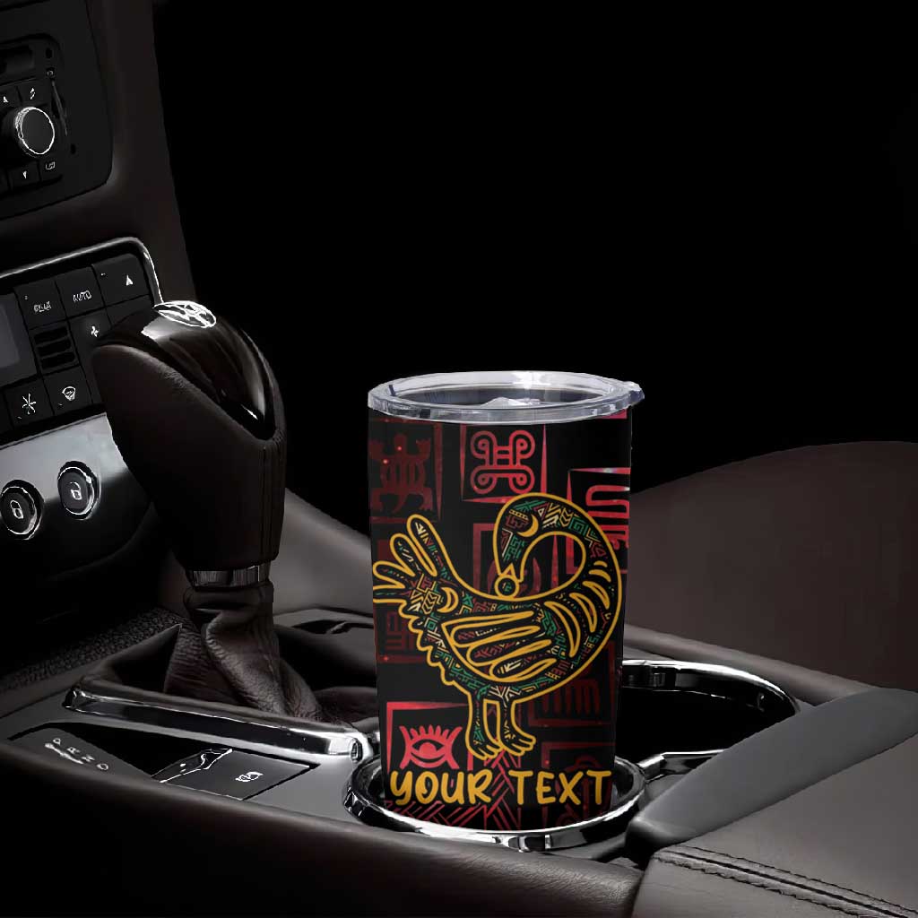 Afro-American Culture Tumbler Cup Adinkra Sankofa Bird - Cosmic Red LT7