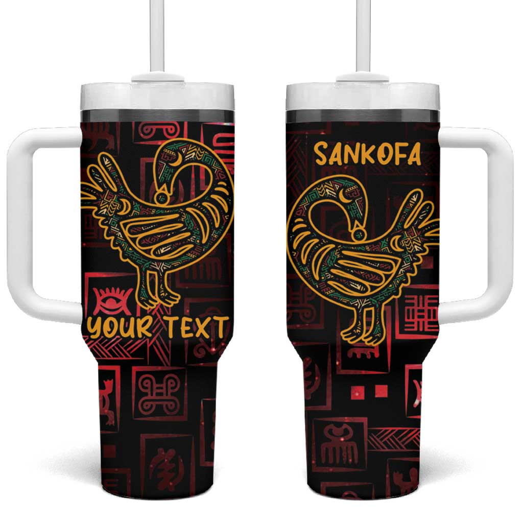 Afro-American Culture Tumbler With Handle Adinkra Sankofa Bird - Cosmic Red LT7