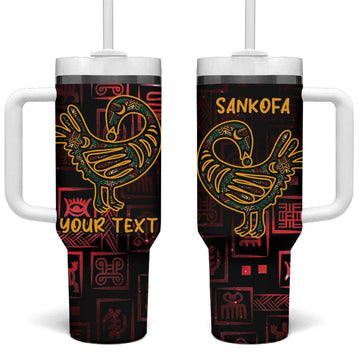 Afro-American Culture Tumbler With Handle Adinkra Sankofa Bird - Cosmic Red LT7