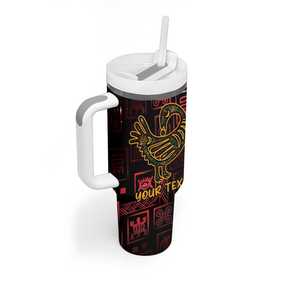 Afro-American Culture Tumbler With Handle Adinkra Sankofa Bird - Cosmic Red LT7