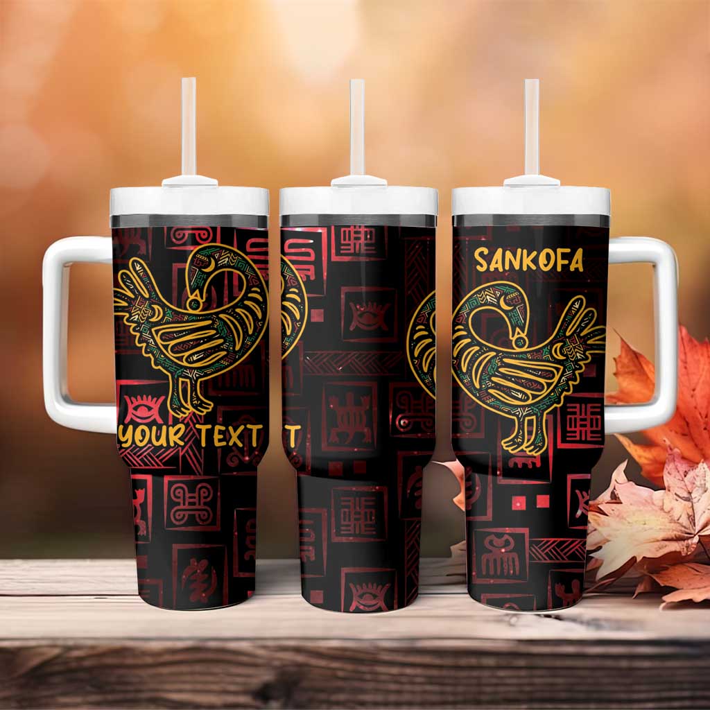 Afro-American Culture Tumbler With Handle Adinkra Sankofa Bird - Cosmic Red LT7