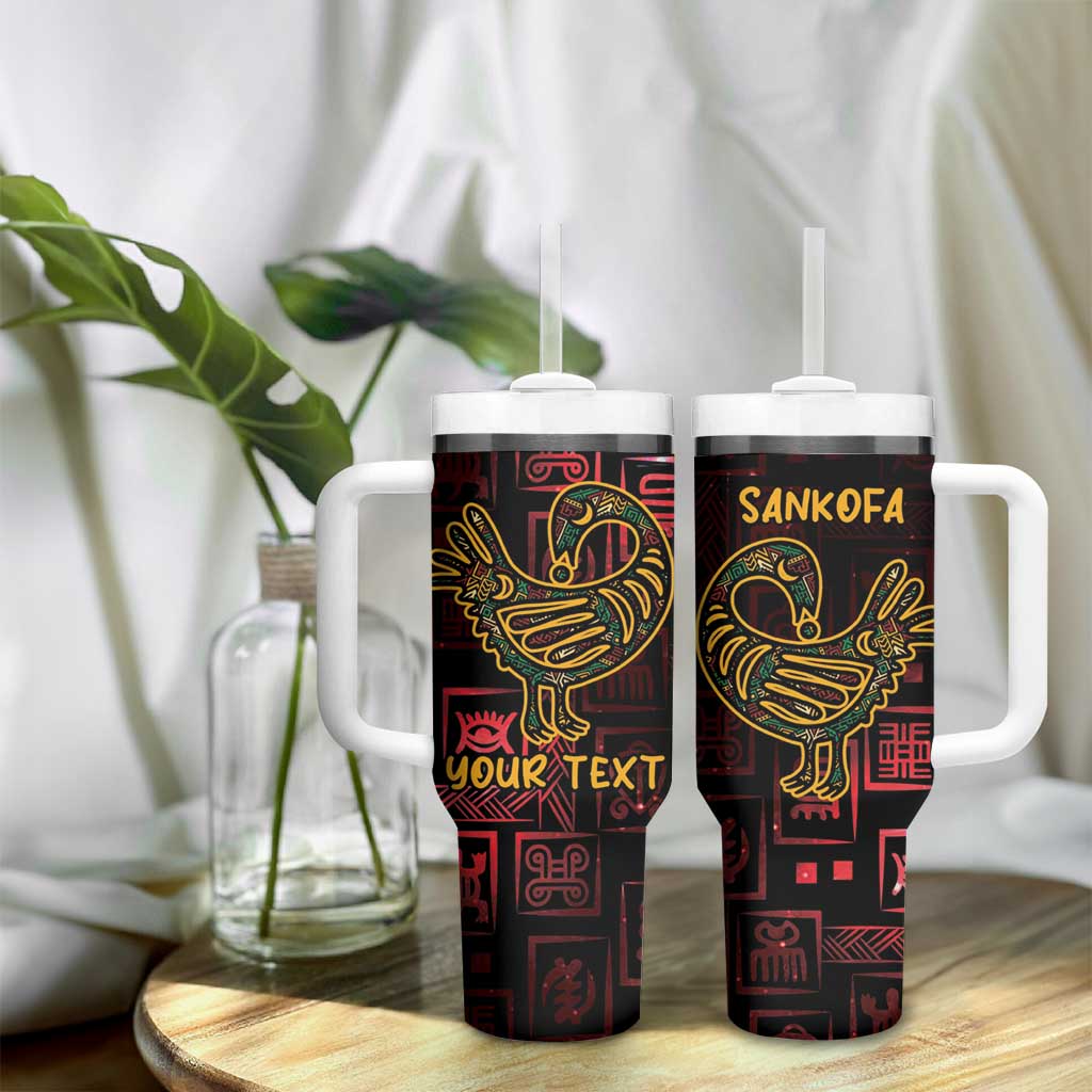 Afro-American Culture Tumbler With Handle Adinkra Sankofa Bird - Cosmic Red LT7