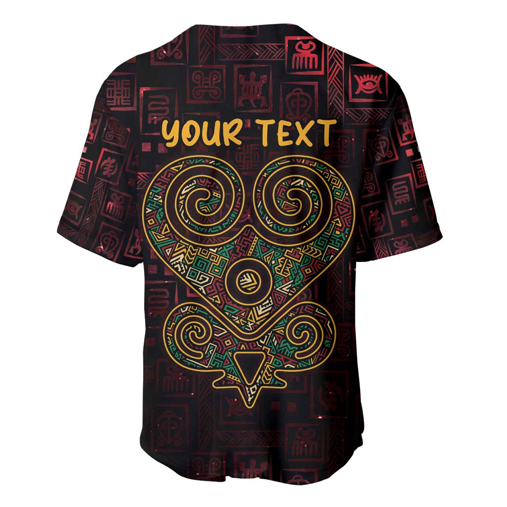 Afro-American Culture Baseball Jersey Adinkra Sankofa Heart - Cosmic Red LT7