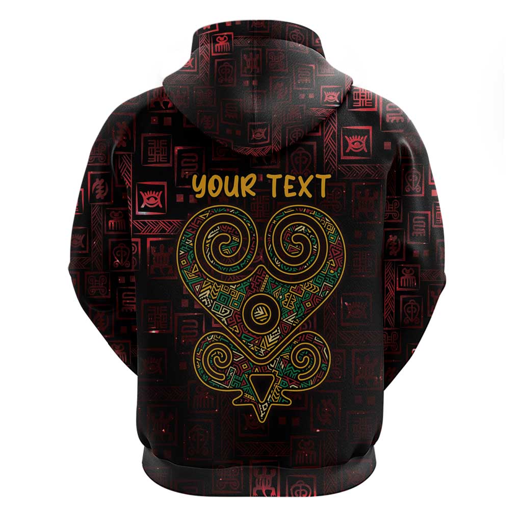 Africa Adinkra Symbol Hoodie Sankofa Heart - Cosmic Red LT7