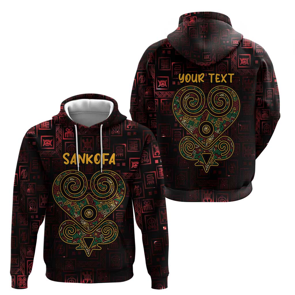 Africa Adinkra Symbol Hoodie Sankofa Heart - Cosmic Red LT7