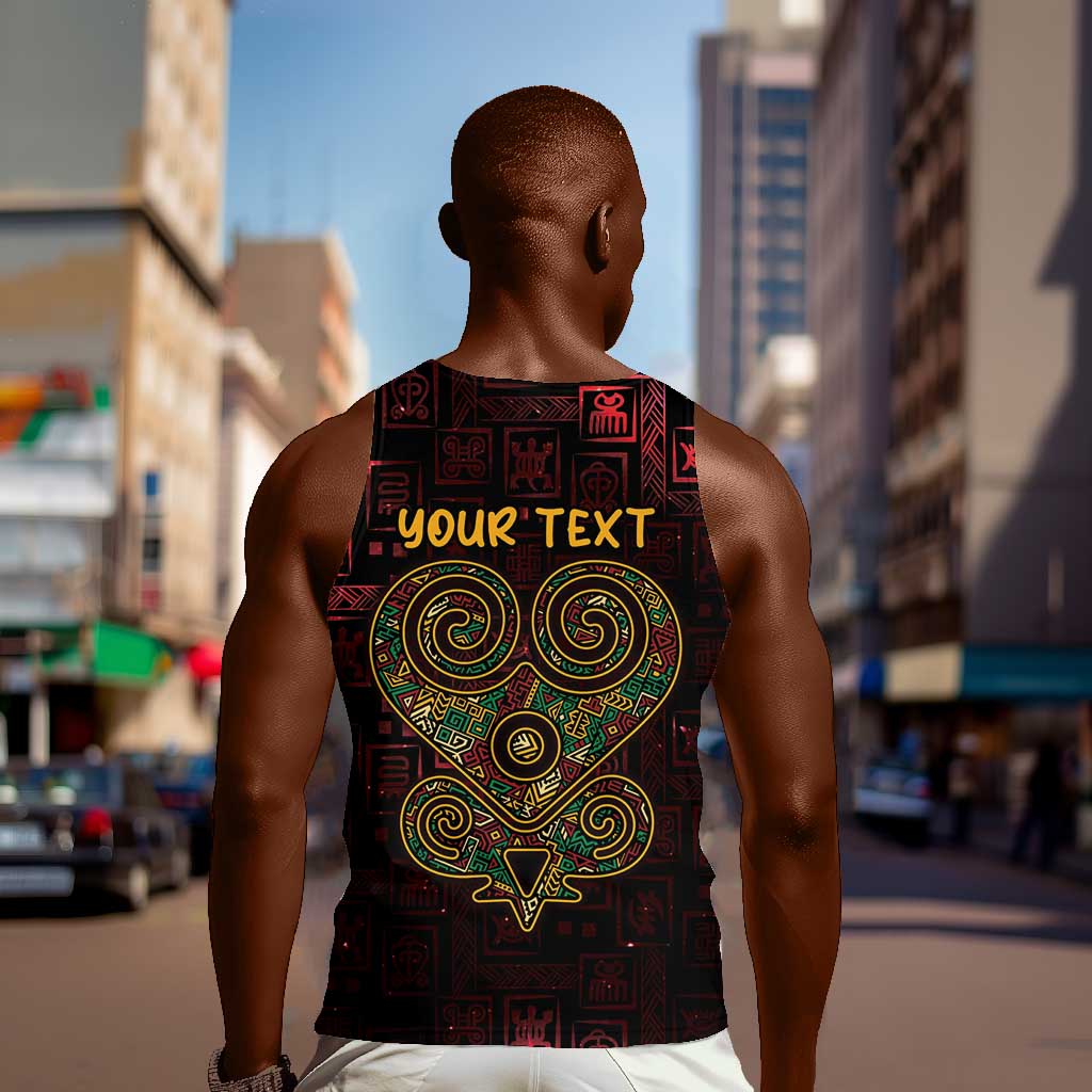 Afro-American Culture Men Tank Top Adinkra Sankofa Heart - Cosmic Red LT7