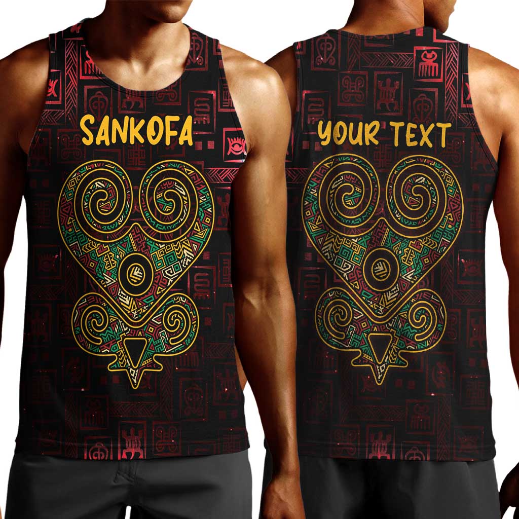 Afro-American Culture Men Tank Top Adinkra Sankofa Heart - Cosmic Red LT7