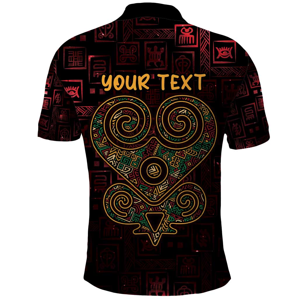 Africa Adinkra Symbol Polo Shirt Sankofa Heart - Cosmic Red LT7